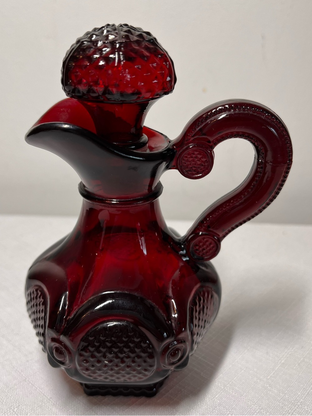 Avon CAPE COD Deep Ruby Glass Cruet Pitcher
Vintage